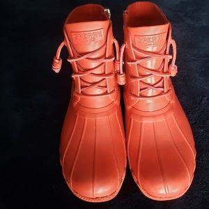 Sperry top-slider red ankle rain boot